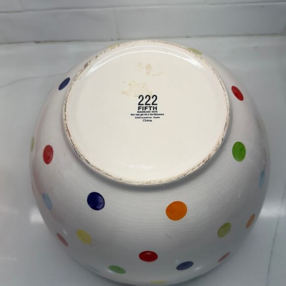 222 Fifth Sugarland Dots Large Salad/serving Bowl - Picture 5 of 8